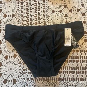 NEW YORK & COMPANY Solid Black Swim Bikini Bottom NWT Size Large Versatile  #059